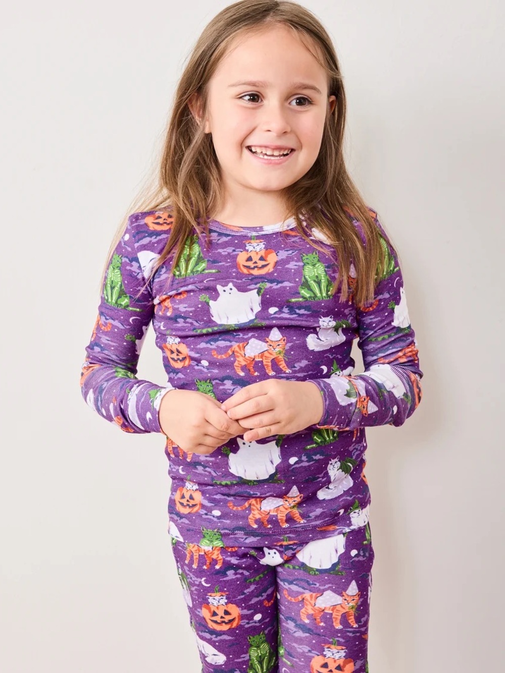 New Printfresh Halloween House Cats Purple Tonic Kids Pajamas 6 🐈‍⬛ 🎃 🦇